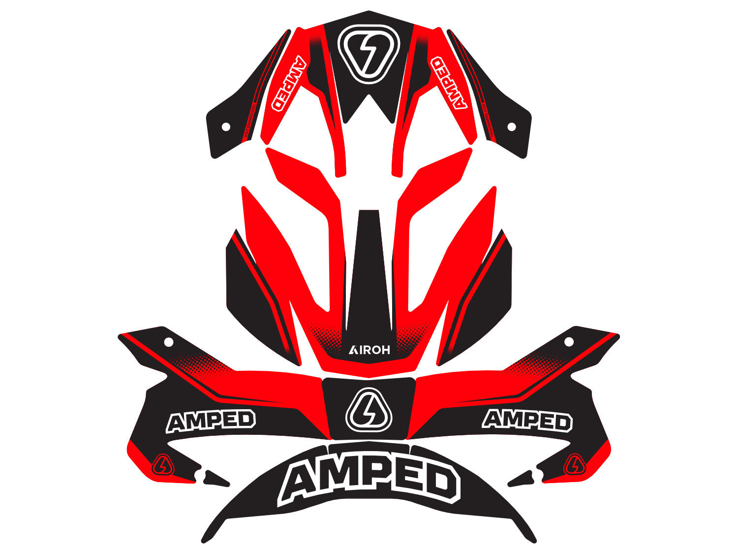 Amped MK2 Airoh Trials Helmet Stickers - BR