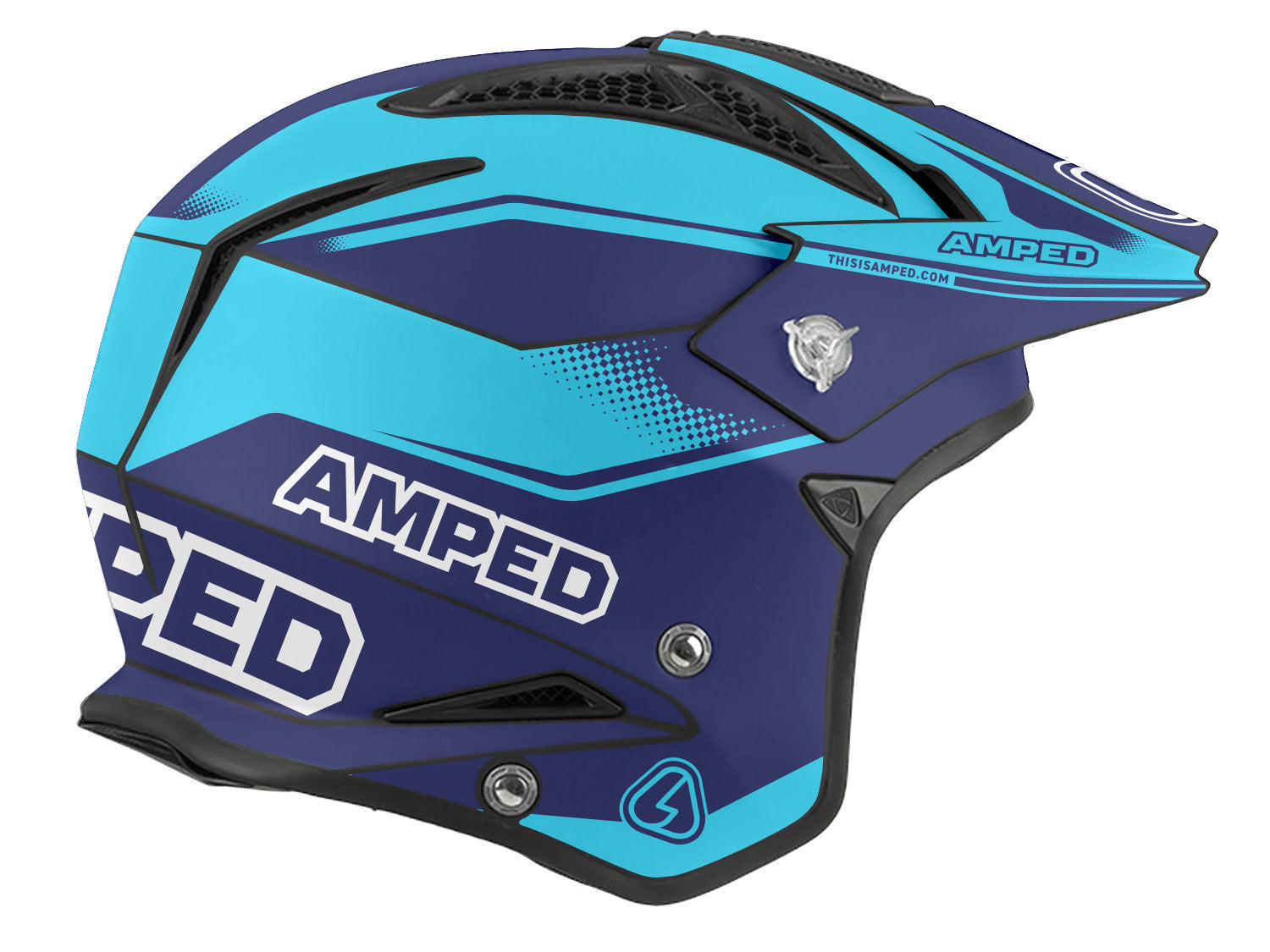 Amped MK2 Airoh Trials Helmet Stickers - B Render