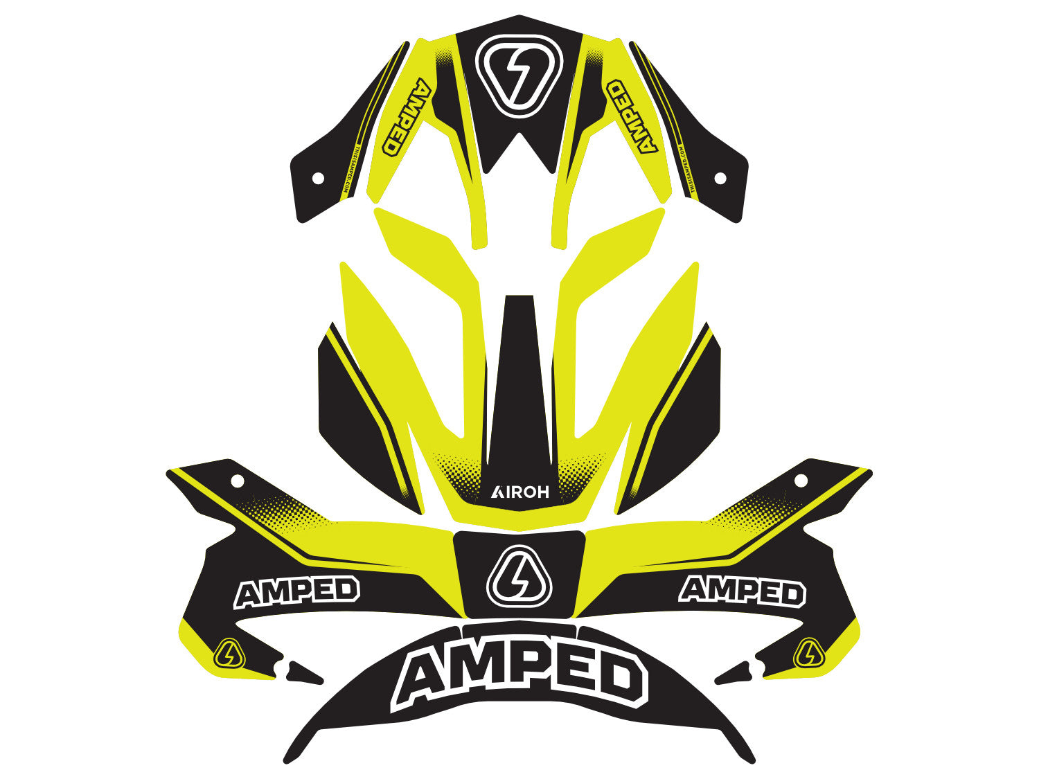 Amped MK2 Airoh Trials Helmet Stickers - BY