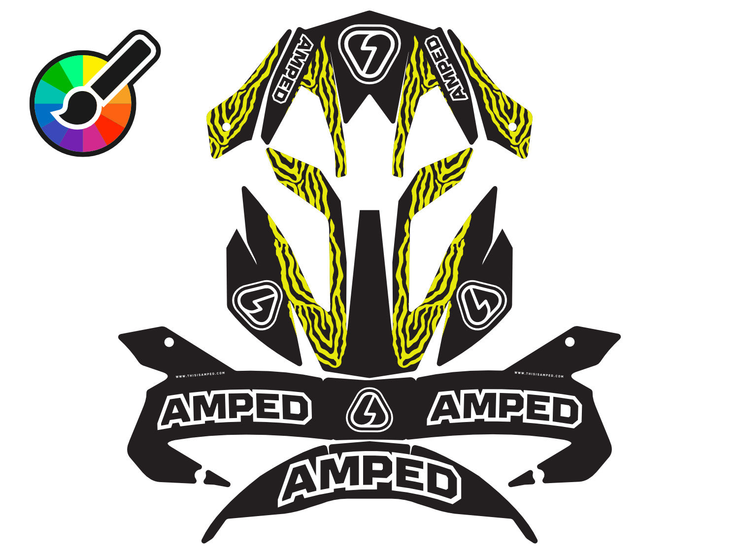 Amped Zebra Airoh Trials Helmet Stickers - Customisable