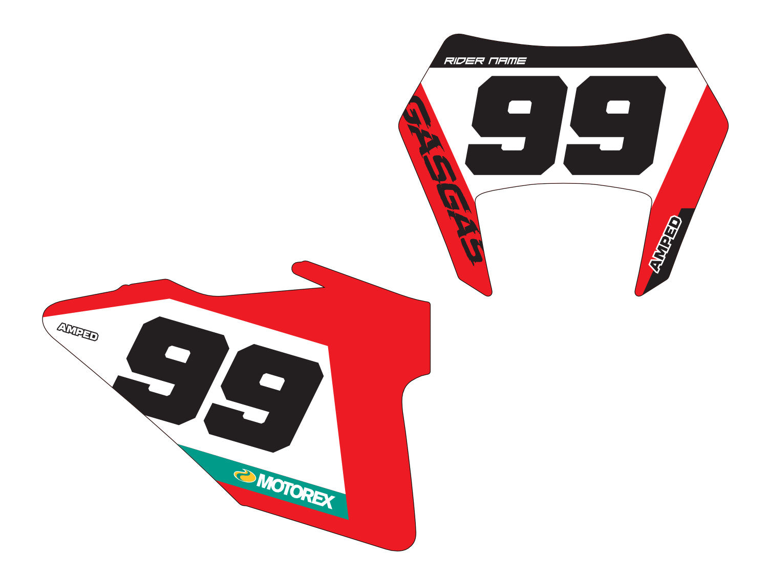 Amped A1 GasGas Enduro Number Board Graphics