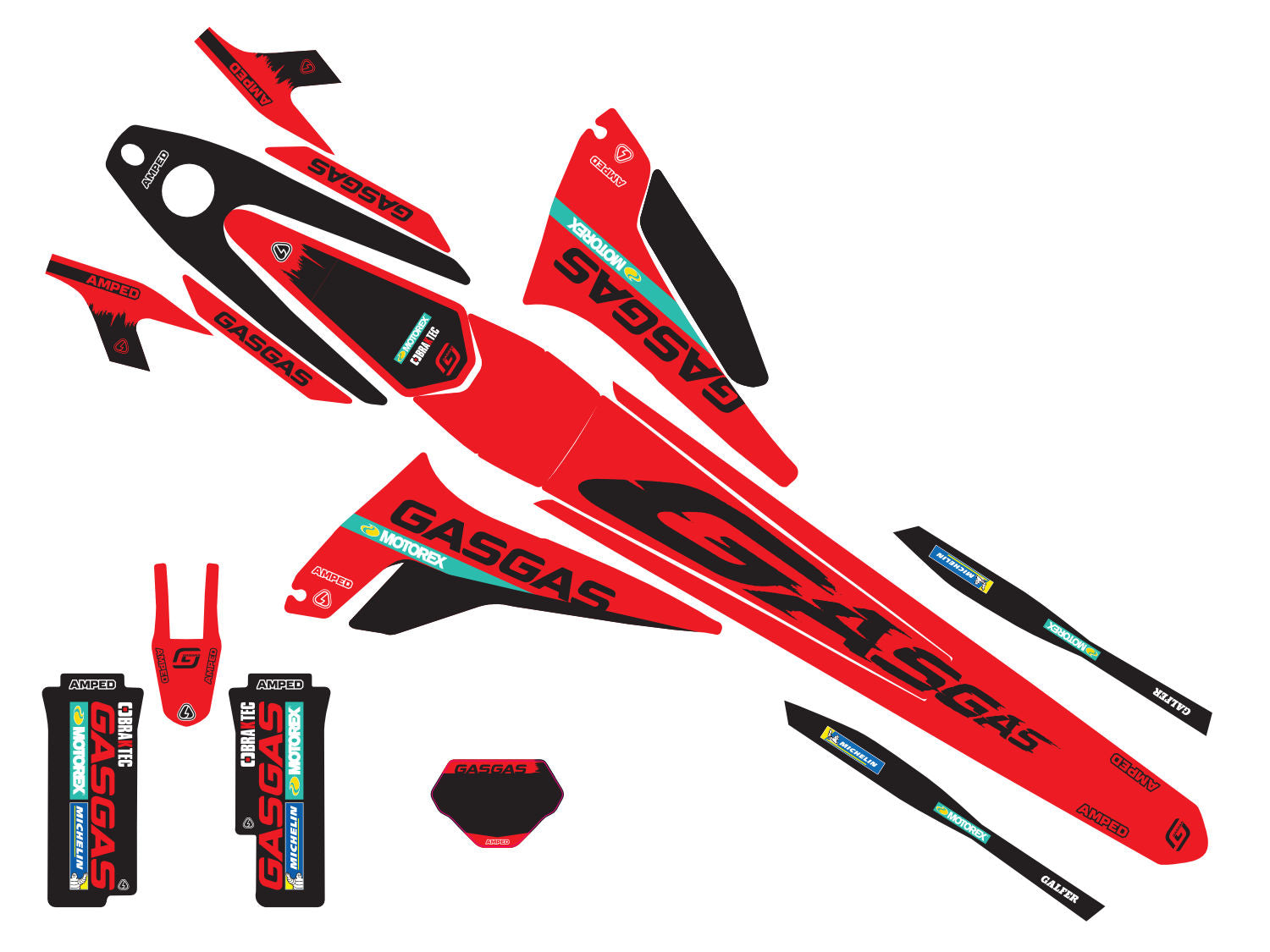 Amped OEM GasGas Trials Graphics Amped