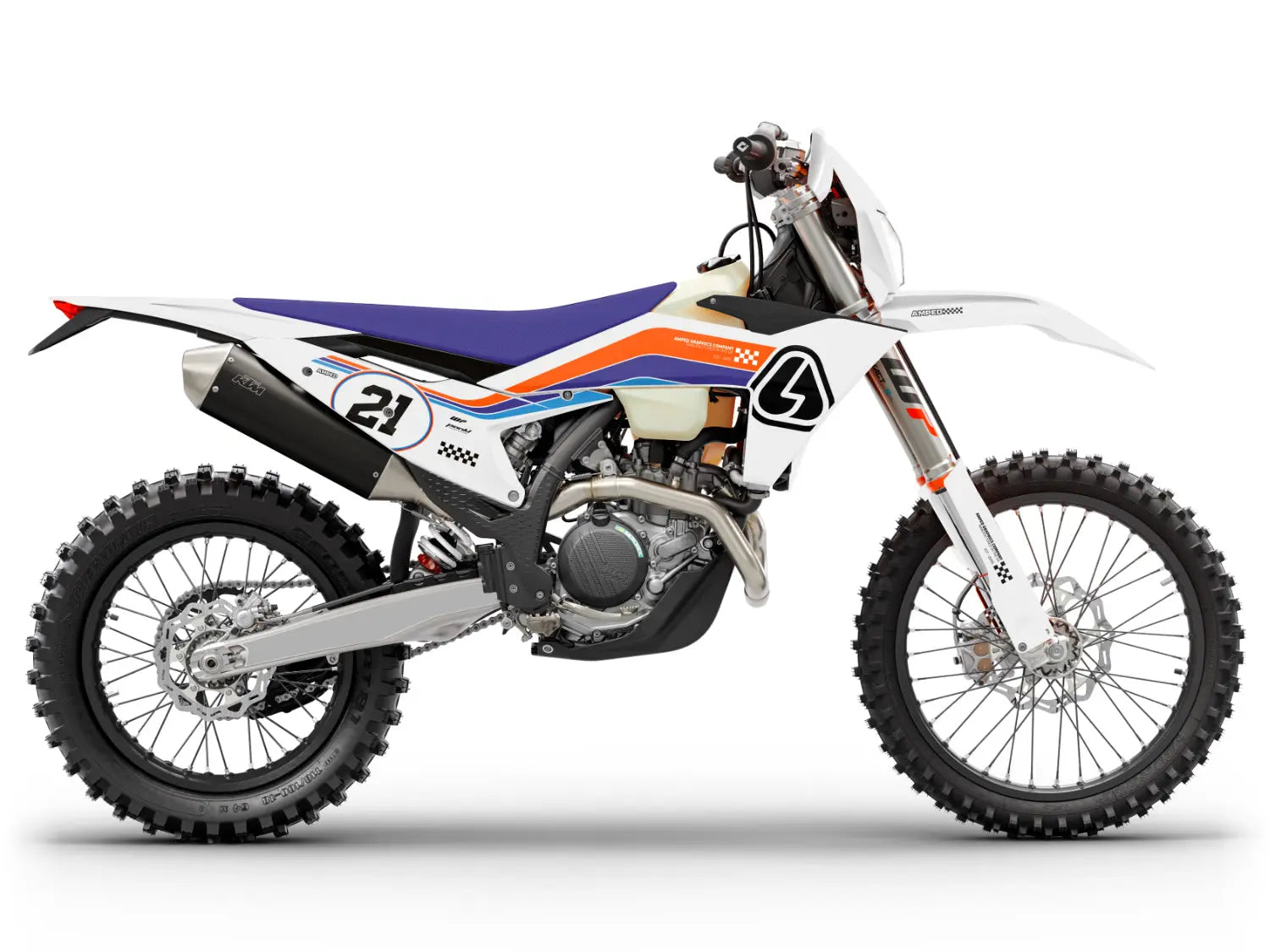 Fusion KTM Graphics - Wht - Amped