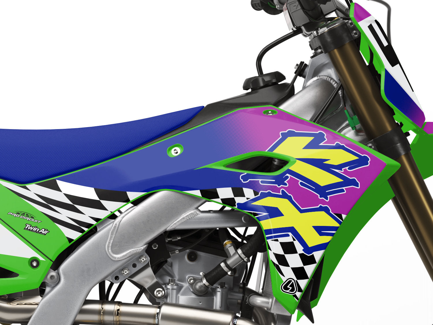 Nineties Kawasaki KX Graphics - BPY Close up