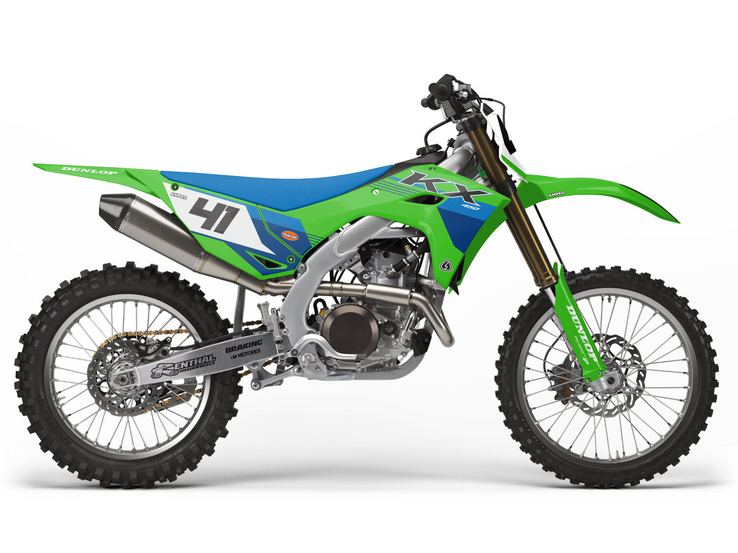 Polar Kawasaki KX Graphics - Green Blue