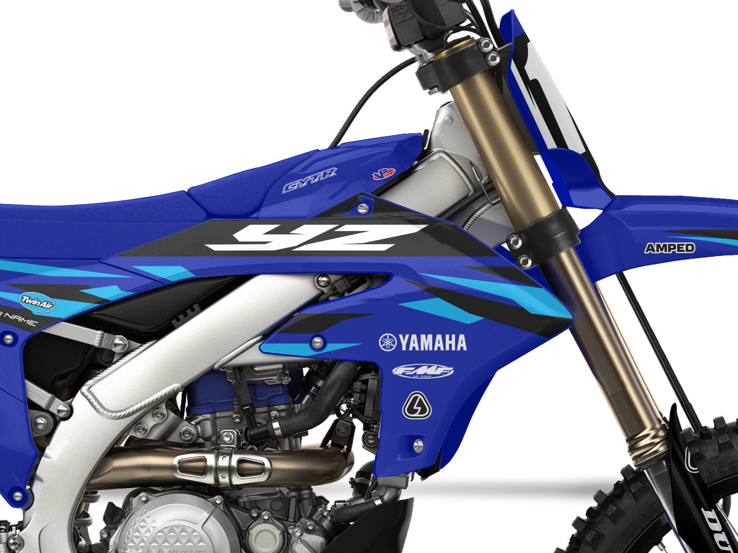 Race Yamaha YZF Graphics - Blu Close up