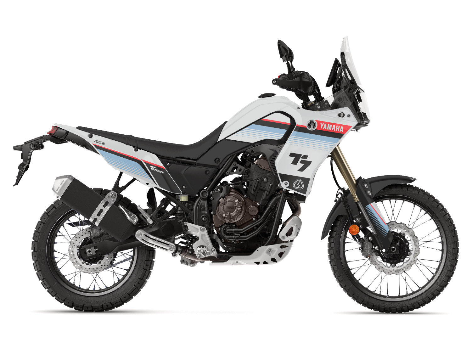 Classic Yamaha Tenere 700 Graphics - White and Red