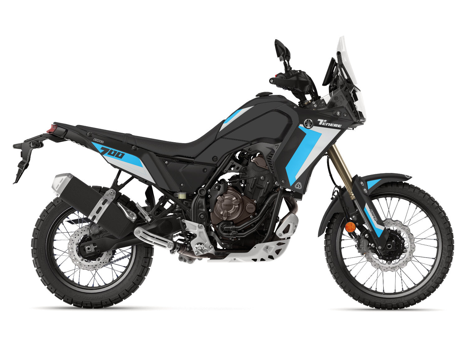 Graphic Yamaha Tenere 700 Graphics - Black, Cyan and White by Amped