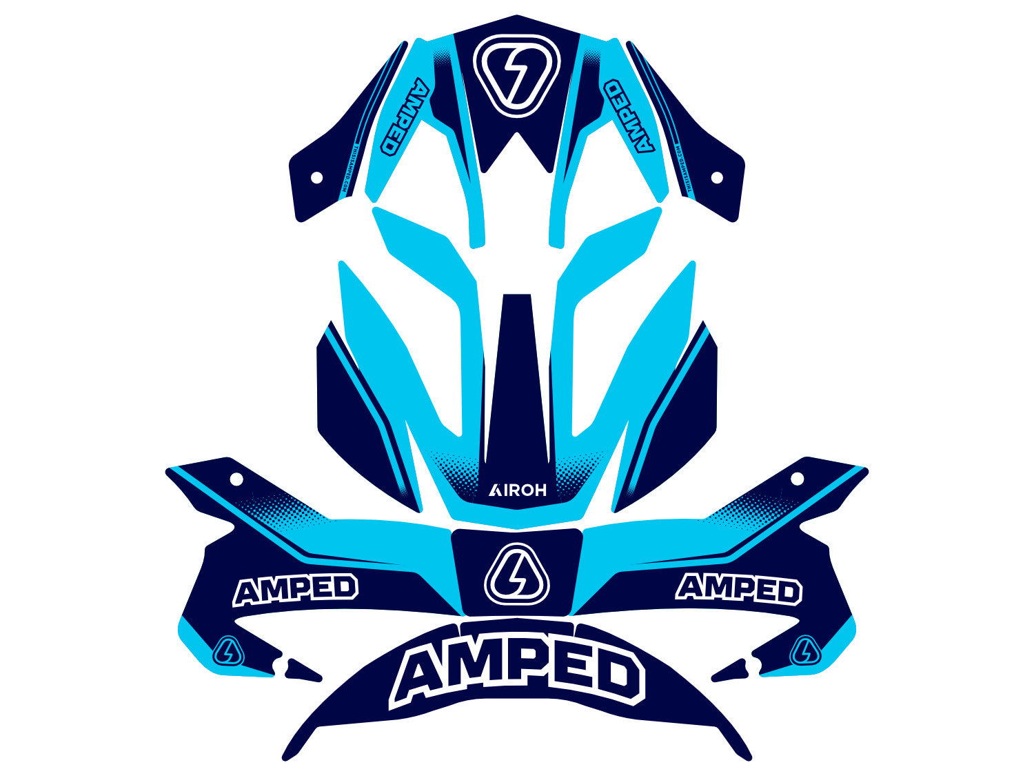 Amped MK2 Airoh Trials Helmet Stickers - B