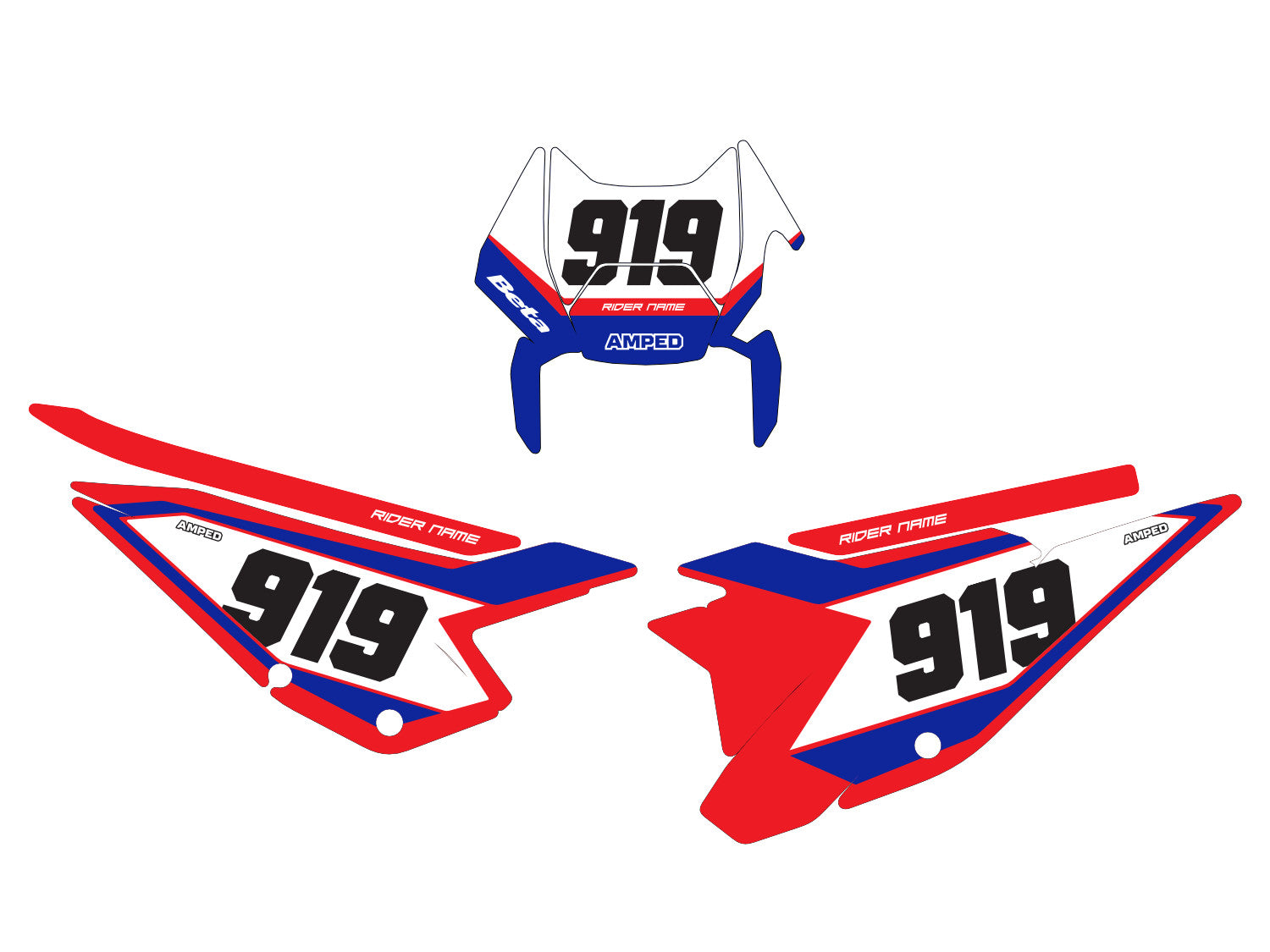 Amped A1 Beta Enduro Number Board Graphics