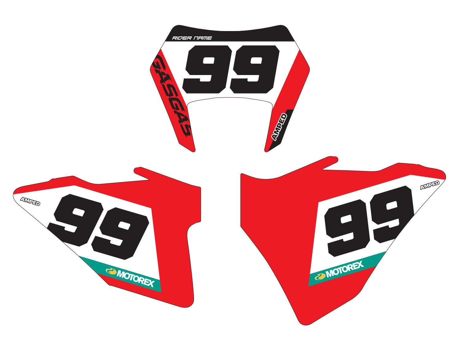 Amped A1 GasGas Enduro Number Board Graphics