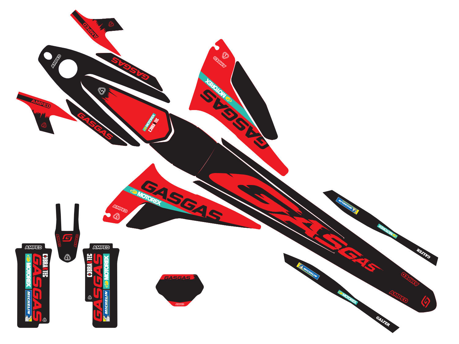 Amped OEM GasGas Trials Graphics Blk