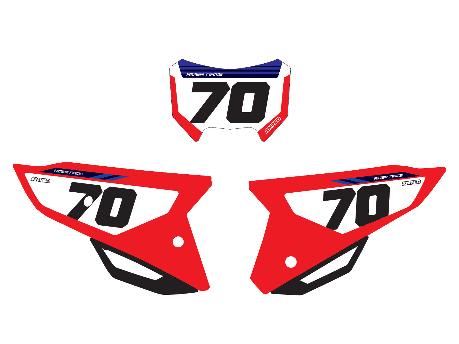 Amped A1 Honda Enduro Number Board Graphics