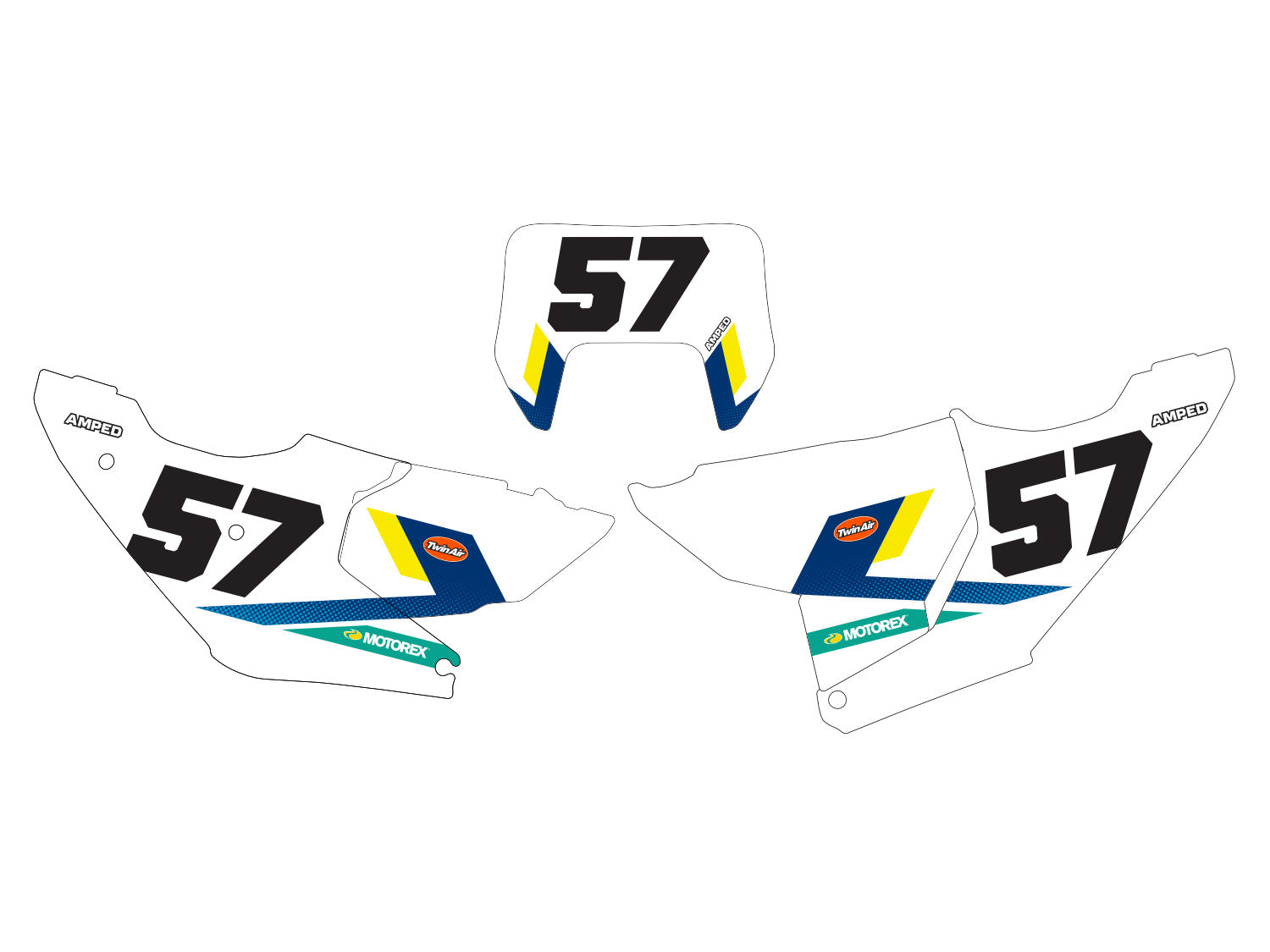 Amped A1 Husqvarna Enduro Number Board Graphics