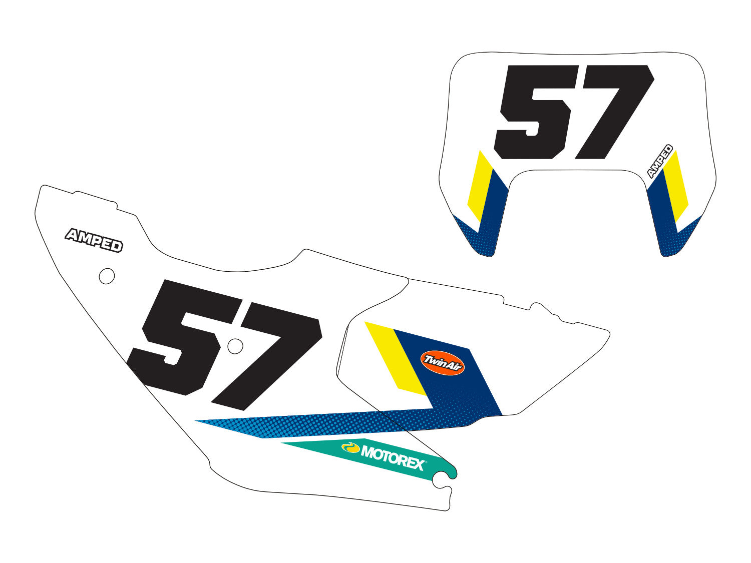 Amped A1 Husqvarna Enduro Number Board Graphics