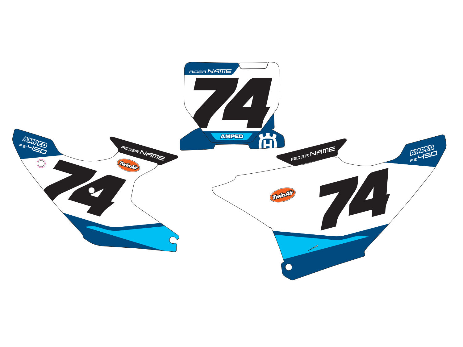 Amped A3 Husqvarna MX Number Board Graphics