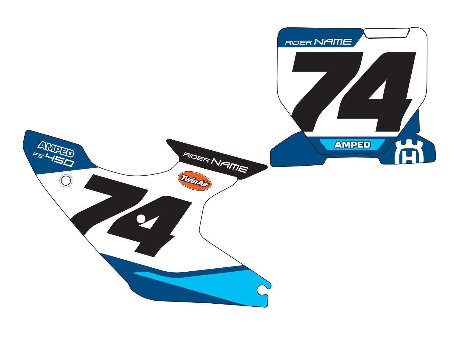 Amped A3 Husqvarna MX Number Board Graphics