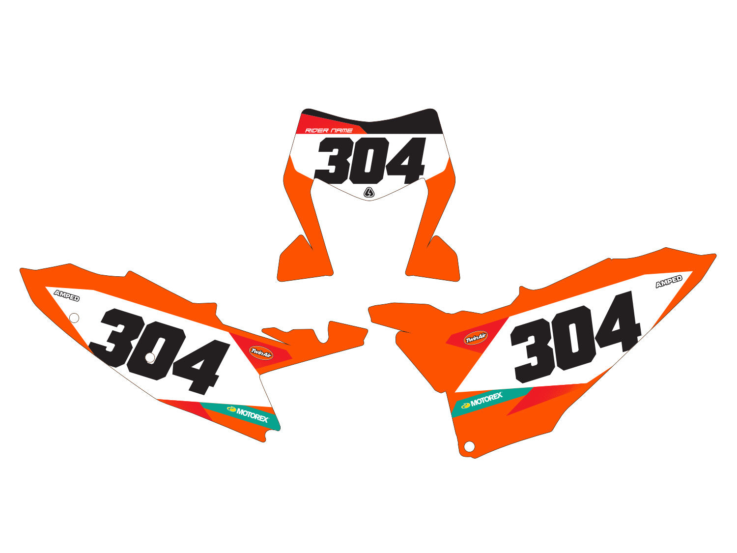 Amped A1 KTM Enduro Number Board Graphics