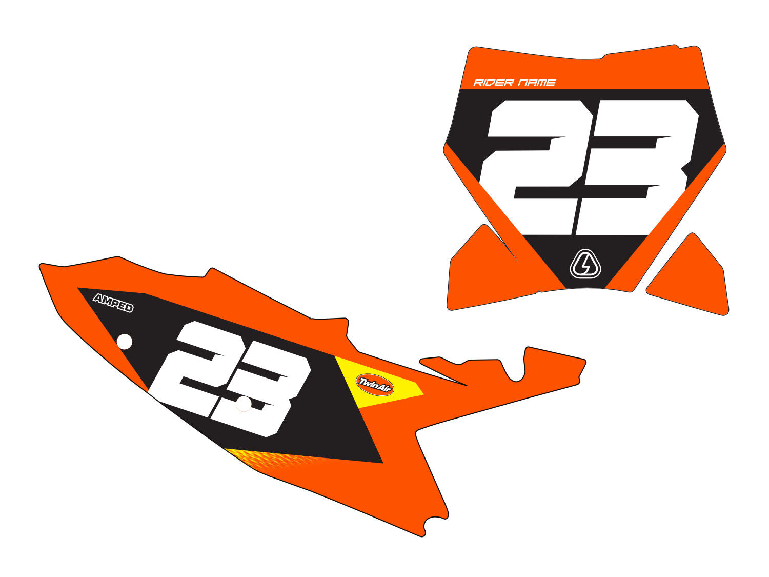 Amped A2 KTM MX Number Board Graphics