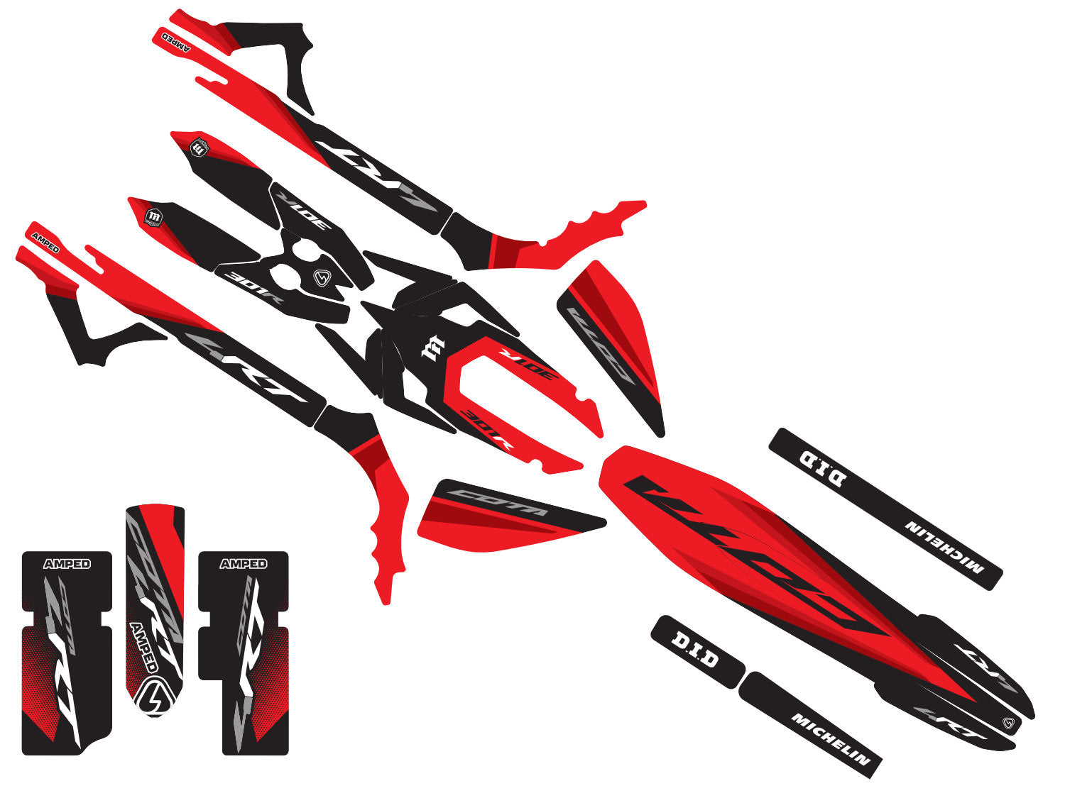 Amped Linear Montesa 4RT Trials Graphics - R