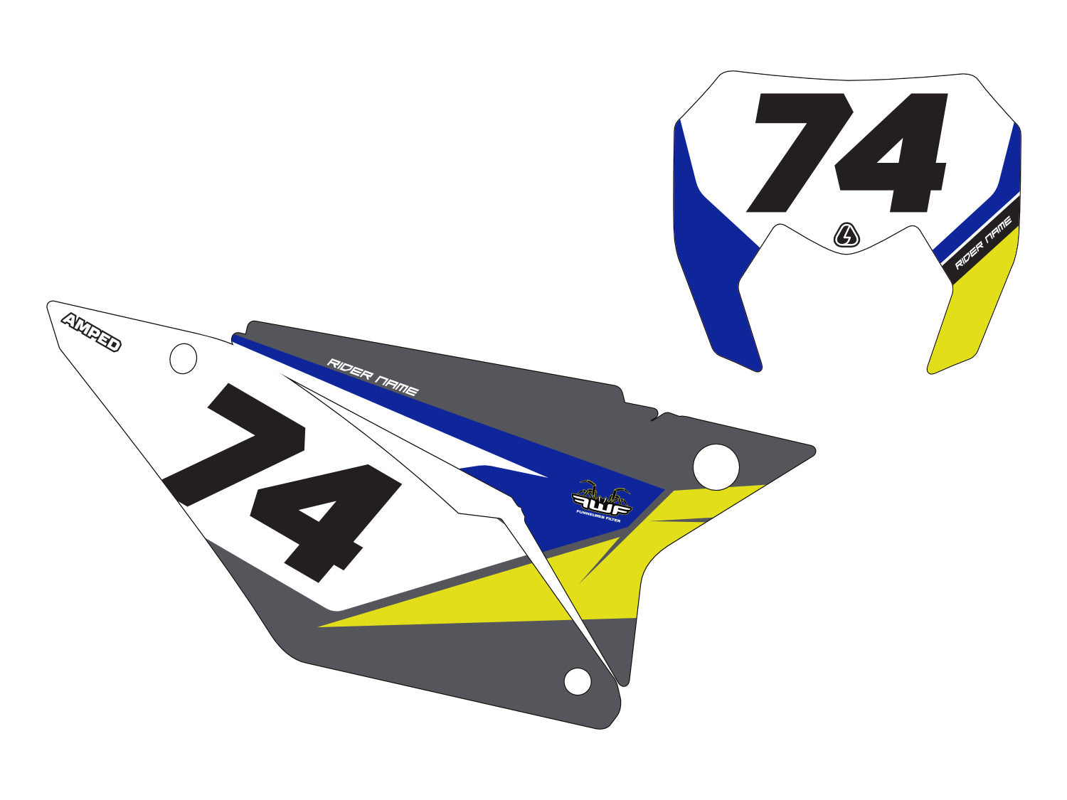 Amped A1 Sherco MX Number Board Graphics