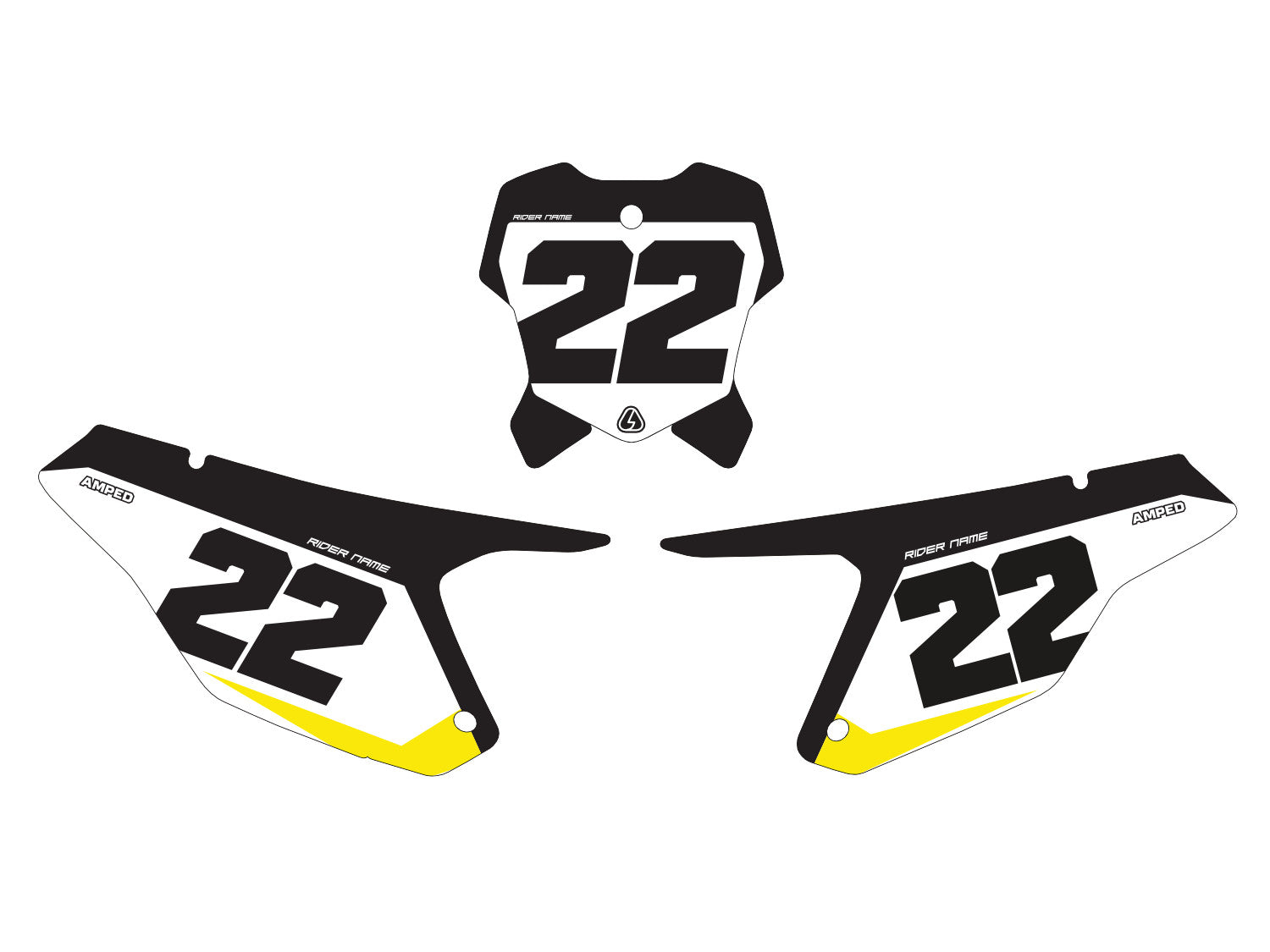 Amped A1 Triumph Enduro Number Board Graphics