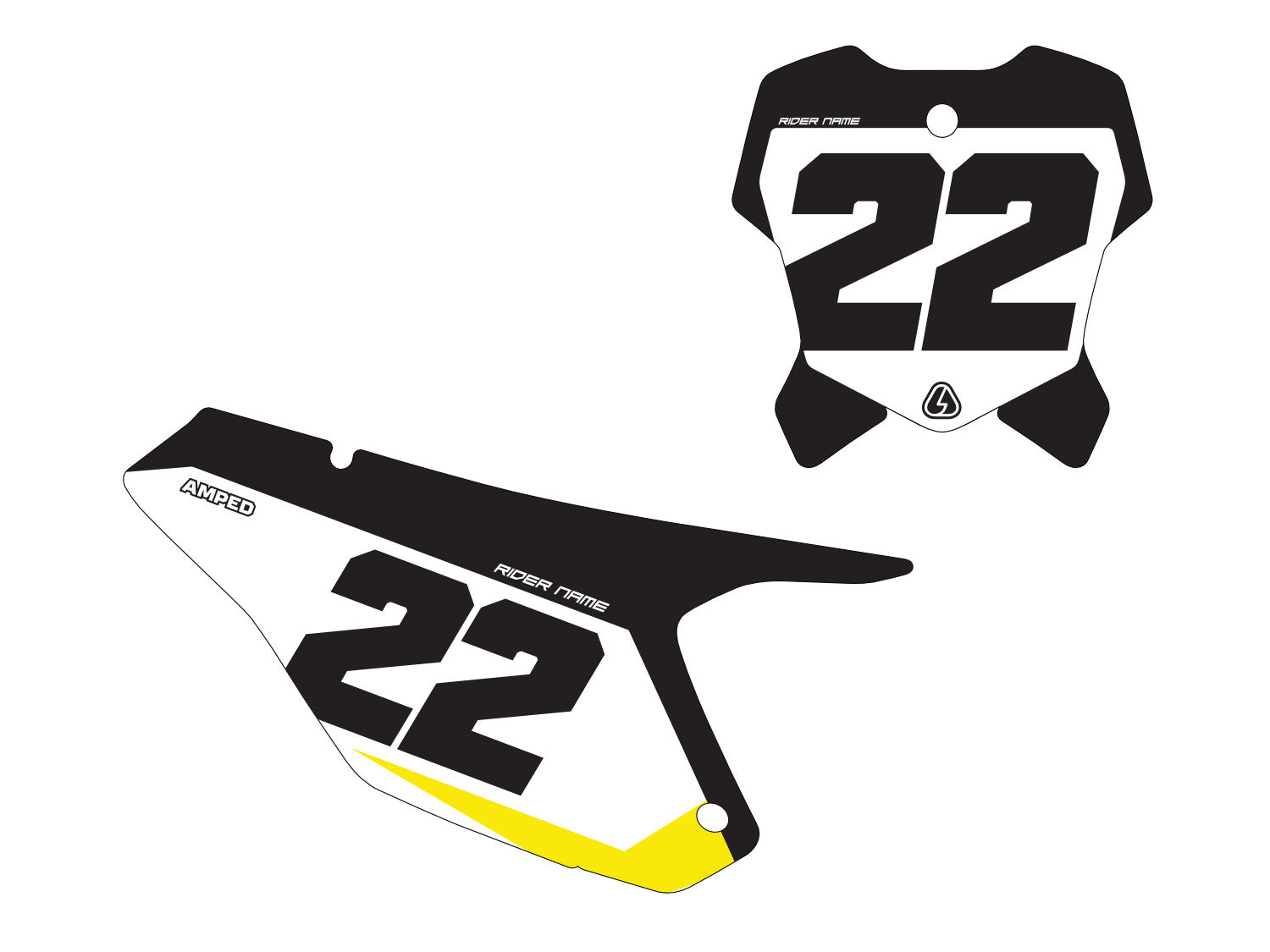 Amped A1 Triumph Enduro Number Board Graphics