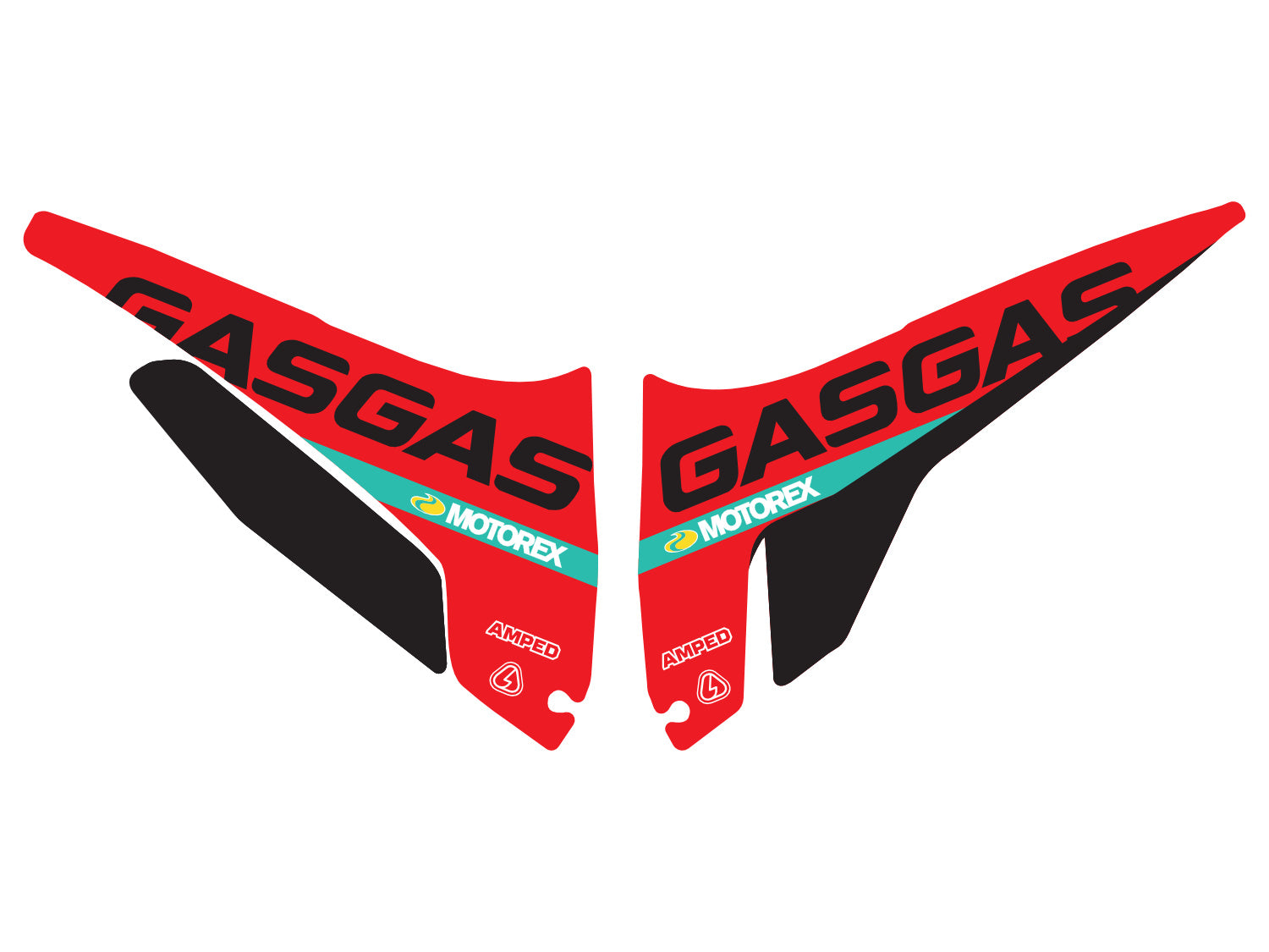 GasGas TXT GG Red Airbox Stickers - Blk