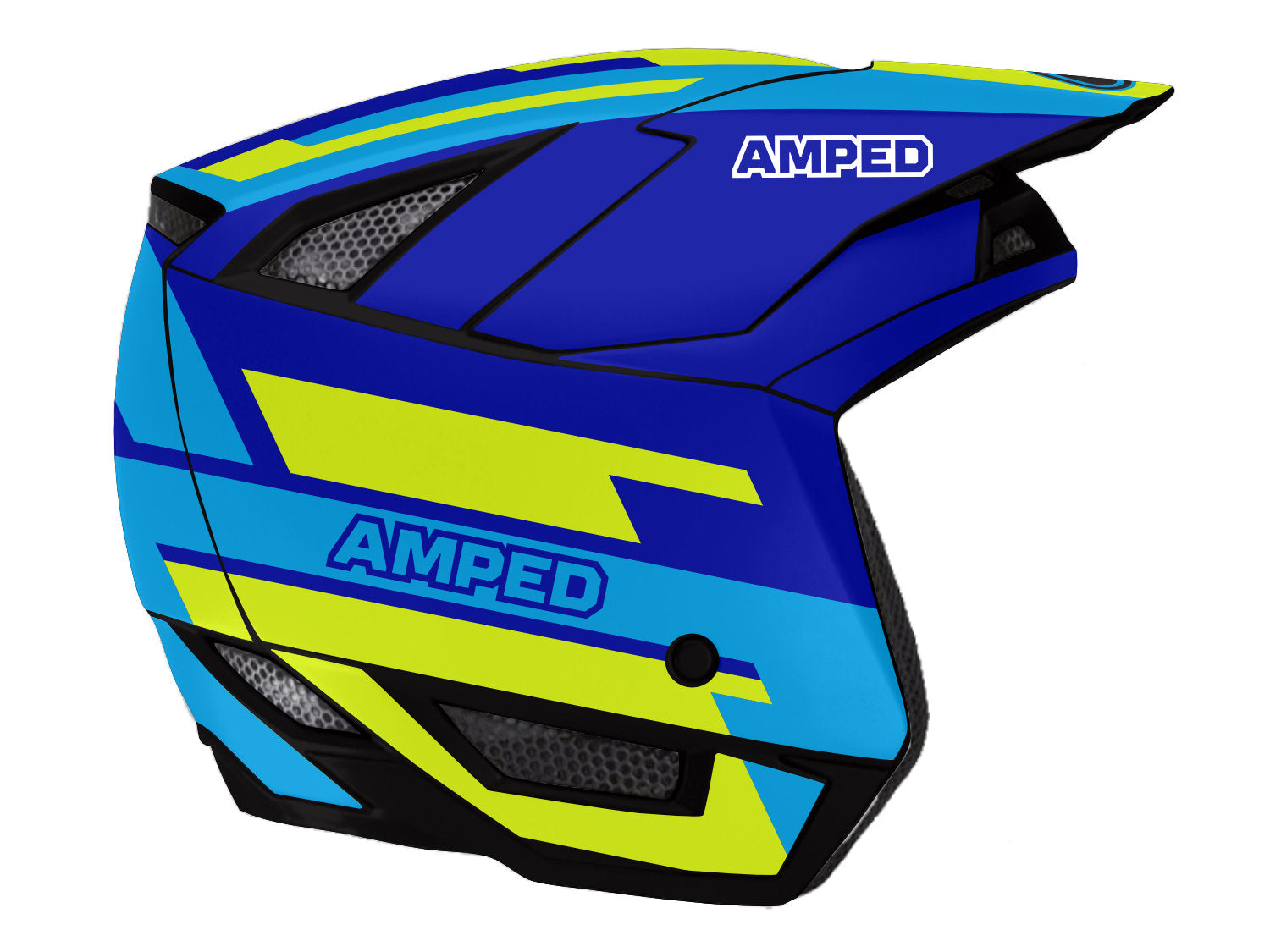 Jitsie HT3 Helmet Wrap in Blue, Light Blue and Fluo Yellow by Amped