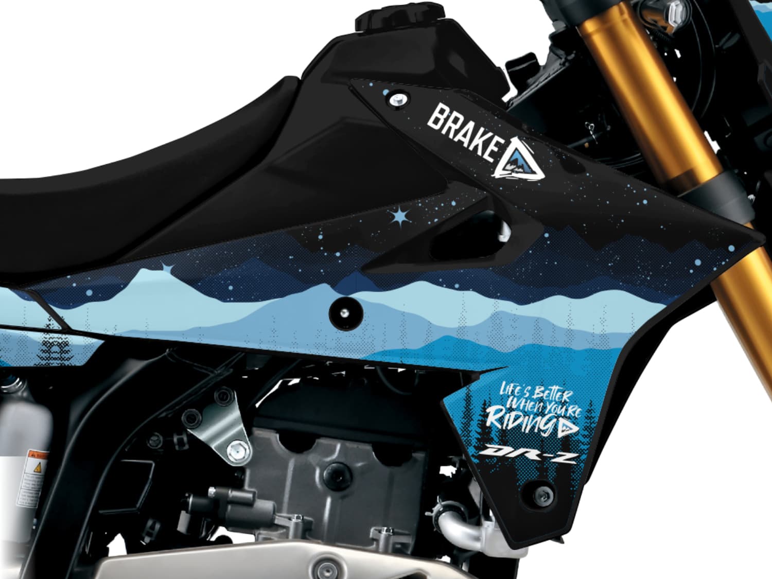 Wilderness Suzuki DR-Z400 Graphics - Blue Close Up