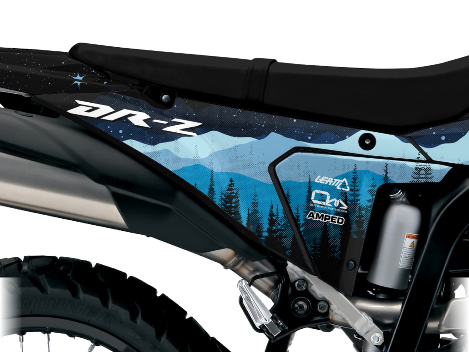 Wilderness Suzuki DR-Z400 Graphics - Blue Close Up Rear