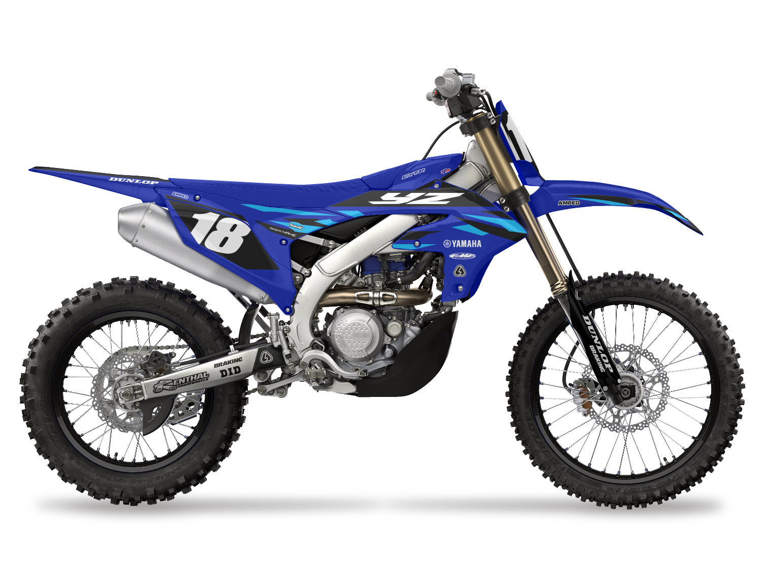 Race Yamaha YZF Graphics - Blu
